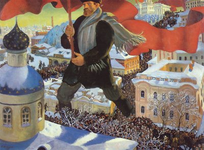 Bolshevik by Boris Mikhailovich Kustodiev